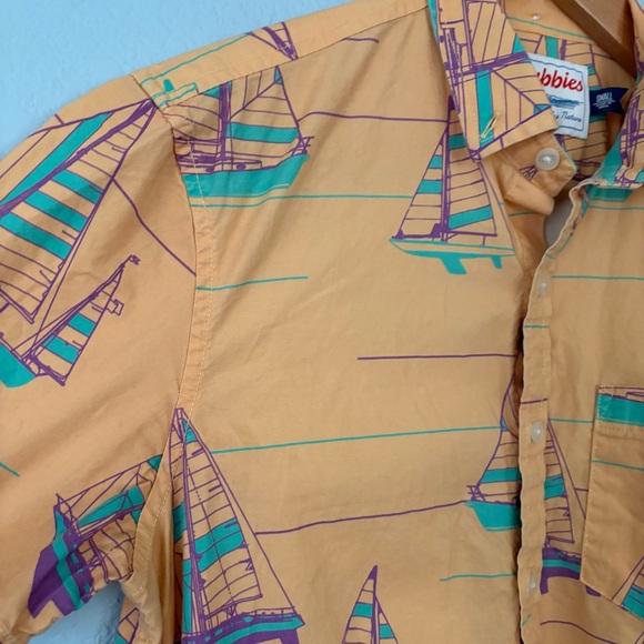 Chubbies Short Sleeve Button Down Shirt Nautical Sailboat - Picture 3 of 11